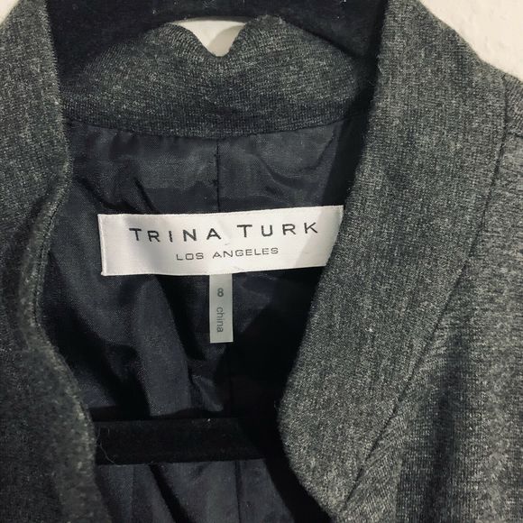 Trina Turk Gray Cap Sleeve Pleat Front Dress - Picture 3 of 5